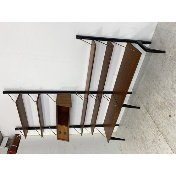 Image 1 of Vintage Scandinavisch teakhouten wandmeubel van Louis Van Teeffelen voor Wébé, jaren 1950