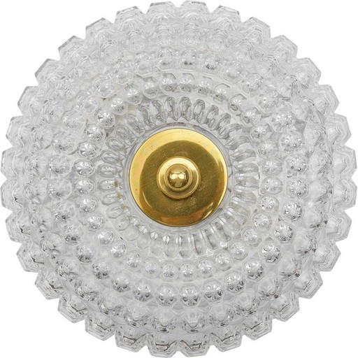 Vintage glazen plafondlamp voor Limburg, Duitsland 1960