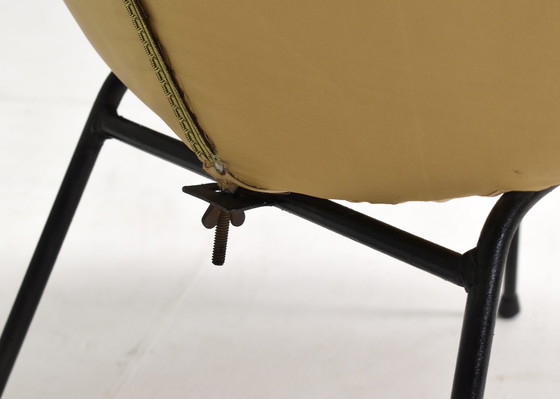 Image 1 of Circle Lounge Chair uit de jaren 50 in Fluweel en Metaal – circa 50's Design