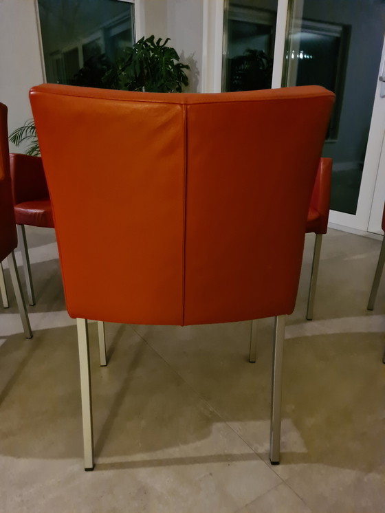 Image 1 of 6 Rode Lederen Stoelen