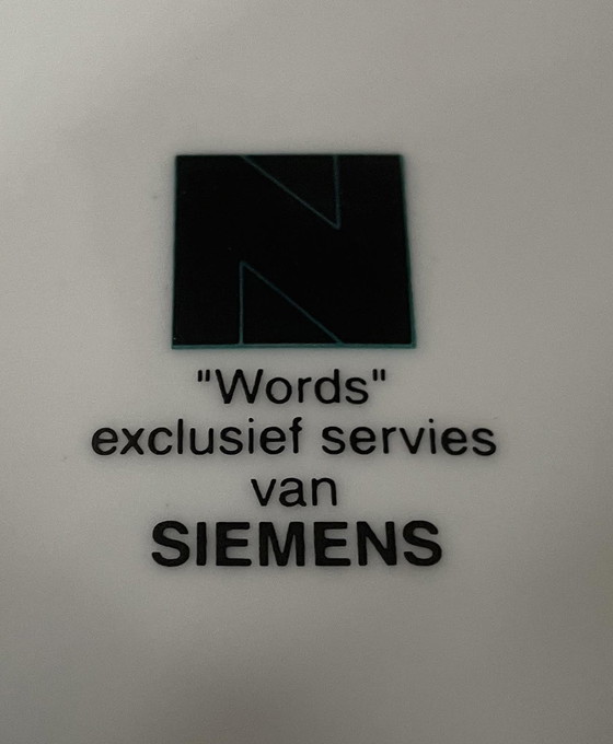 Image 1 of Drie Porseleinen Design Kop- En Schotels Servies "Words" En "Balance"Ontworpen Door Rainer Pflug Voor Siemens