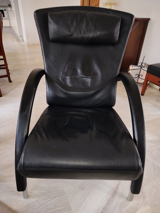 Image 1 of Rolf Benz 3100 relaxfauteuil zwart leer