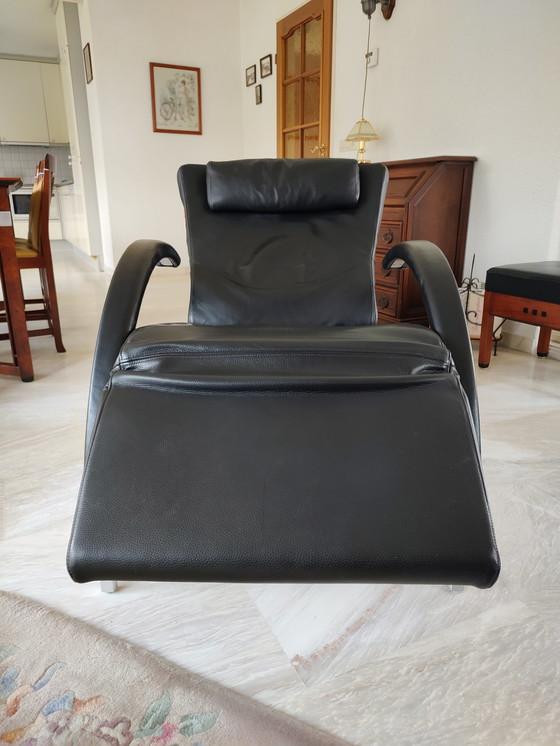 Image 1 of Rolf Benz 3100 relaxfauteuil zwart leer