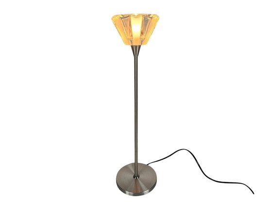 Image 1 of Hala Zeist - Tafellamp - Kristal - Geborsteld Aluminium - 80s