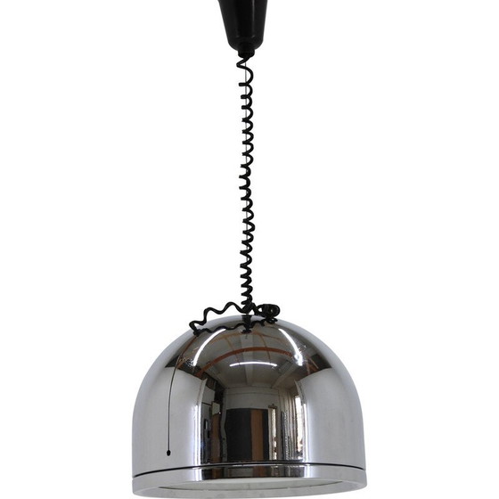 Image 1 of Vintage Italiaanse verchroomde verstelbare hanglamp, 1970