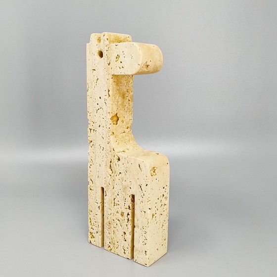 Image 1 of 1970S Originele Grote Travertijn Giraffe Sculptuur Door Enzo Mari Voor F.Lli Mannelli