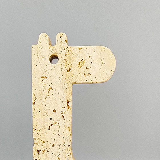 Image 1 of 1970S Originele Grote Travertijn Giraffe Sculptuur Door Enzo Mari Voor F.Lli Mannelli