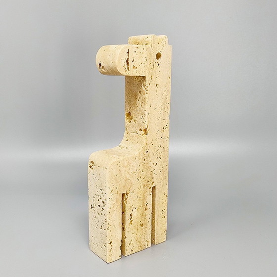 Image 1 of 1970S Originele Grote Travertijn Giraffe Sculptuur Door Enzo Mari Voor F.Lli Mannelli