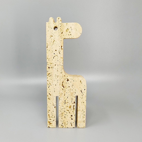 Image 1 of 1970S Originele Grote Travertijn Giraffe Sculptuur Door Enzo Mari Voor F.Lli Mannelli