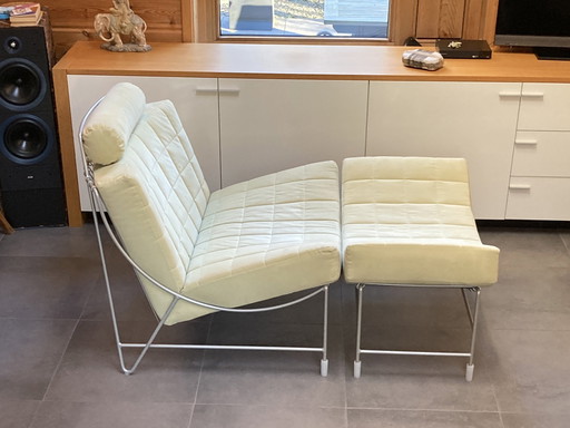 Leolux Volare Fauteuil En Hocker Lindegroen