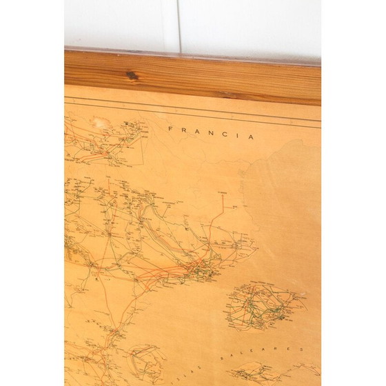 Image 1 of Vintage houten elektriciteitsnet poster, Spanje 1980