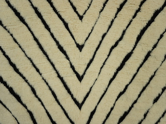 Image 1 of Berber tapijt - 259 cm x 155 cm - wit en zwart wol