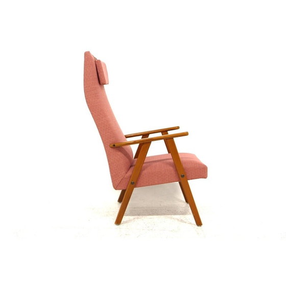 Image 1 of Scandinavische vintage fauteuil in beukenhout en stof, Zweden 1950