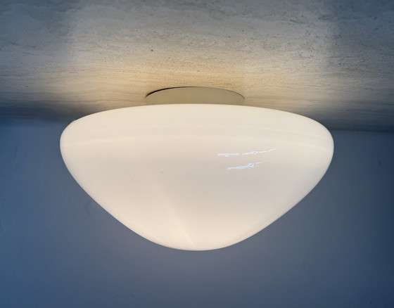 Image 1 of Duitse Mid Century Glazen 961 Plafond- of Wandlamp van Wilhelm Wagenfeld voor Lindner, 1950S