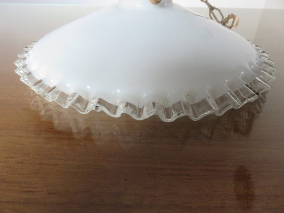 Image 1 of Art Deco Gekarteld Glazen Hanglamp, Frankrijk, jaren 1930