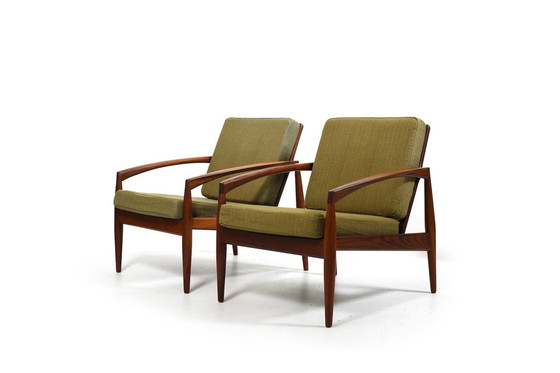 Image 1 of Paar Kai Kristiansen 'Paper Knife' fauteuils 1960S