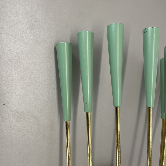 Image 1 of No.1 Grote 54Cm Stilnovo Stijl Messing Theater Wandlamp, Italië, 1950S