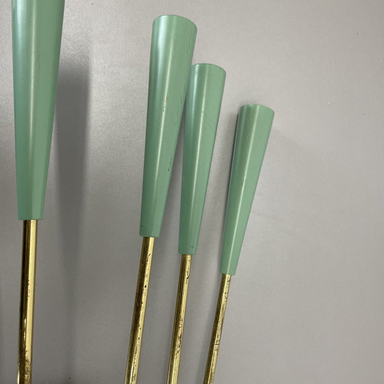 Image 1 of No.1 Grote 54Cm Stilnovo Stijl Messing Theater Wandlamp, Italië, 1950S