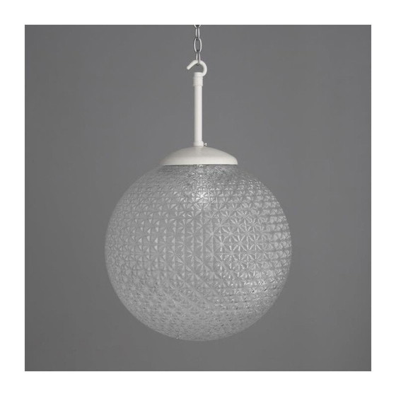 Image 1 of Vintage kruis diamanten glazen hanglamp, Tsjecho-Slowakije