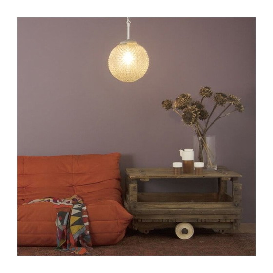 Image 1 of Vintage kruis diamanten glazen hanglamp, Tsjecho-Slowakije