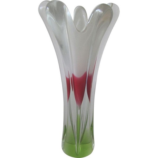 Vintage metalen vaas van J. Hospodka, Tsjecho-Slowakije 1960