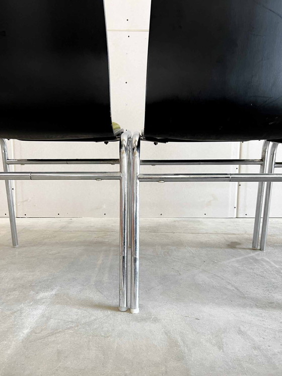 Image 1 of 4x vintage stapelstoelen uit de midden eeuw