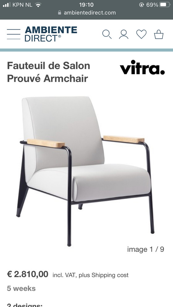 Image 1 of Vitra Prouve fauteuil