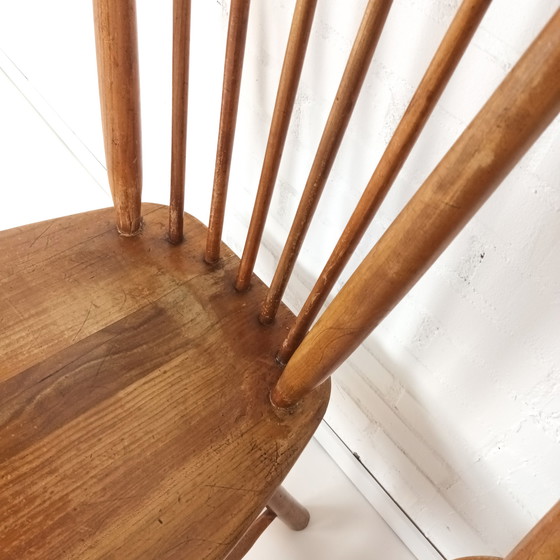 Image 1 of 4x vintage spijlenstoel De Ster Gelderland 