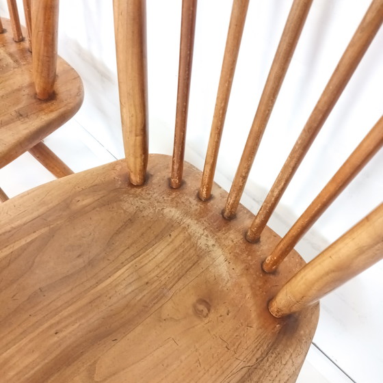 Image 1 of 4x vintage spijlenstoel De Ster Gelderland 