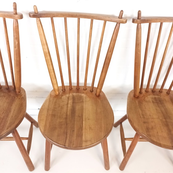 Image 1 of 4x vintage spijlenstoel De Ster Gelderland 