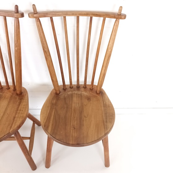 Image 1 of 4x vintage spijlenstoel De Ster Gelderland 