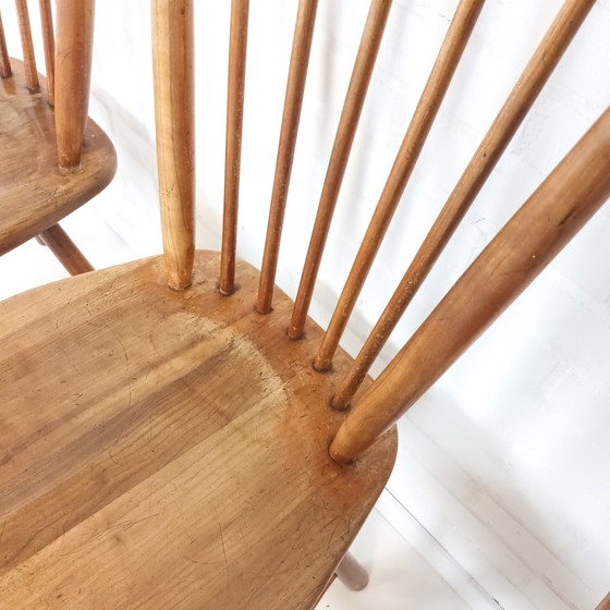 Image 1 of 4x vintage spijlenstoel De Ster Gelderland 