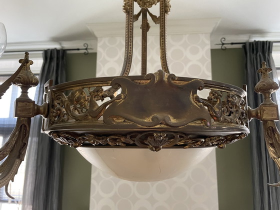 Image 1 of Antieke hanglamp in brons