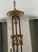 Antieke hanglamp in brons