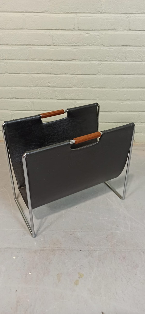 Image 1 of Brabantia vintage leren tijdschriftenrek