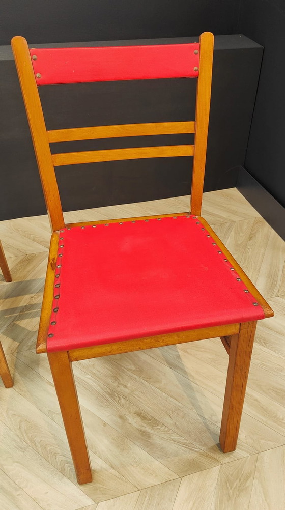 Image 1 of 4x vintage eetkamerstoelen