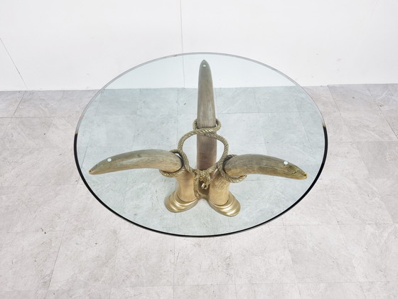 Image 1 of Vintage imitatie slagtand tafel