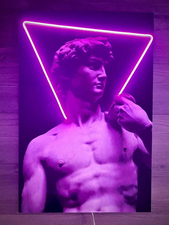 Image 1 of LedMansion David Triangle PopArt Kunst aan de muur Led-lamp