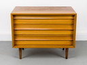 Vintage notenhouten ladekast, jaren 60