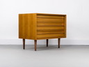 Vintage notenhouten ladekast, jaren 60