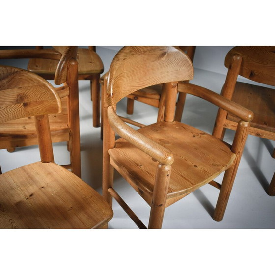 Image 1 of Set van 6 vintage massief grenen eetkamerstoelen van Rainer Daumiller, jaren 1970