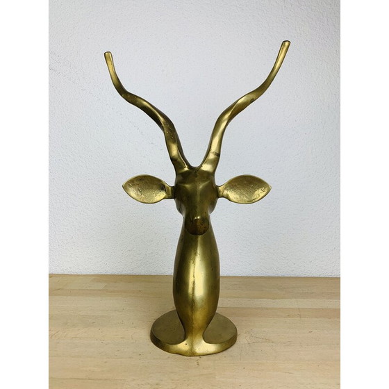 Image 1 of Vintage antilope hoofd in messing