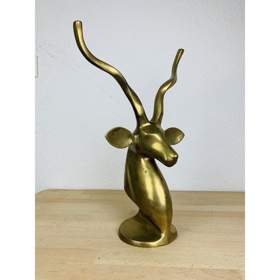 Image 1 of Vintage antilope hoofd in messing