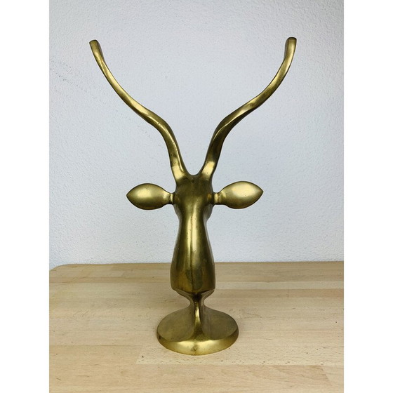 Image 1 of Vintage antilope hoofd in messing