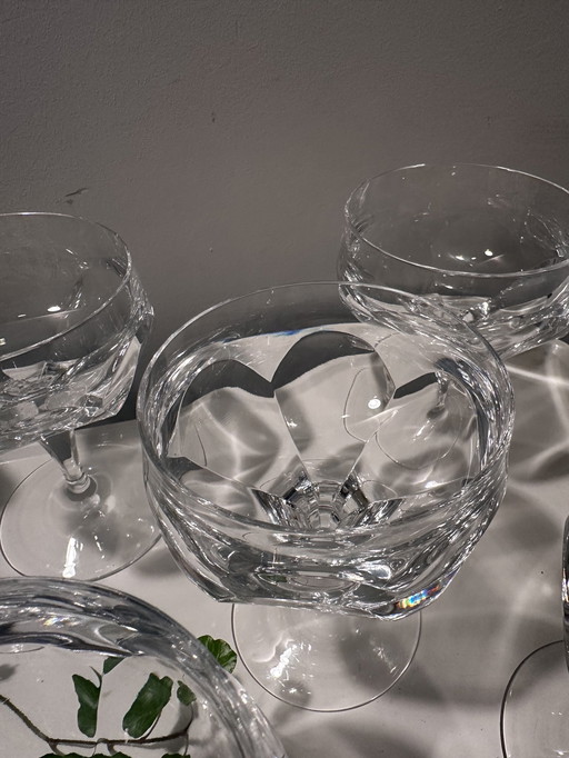 5 Vintage Kristallen Coupe Champagne Glazen