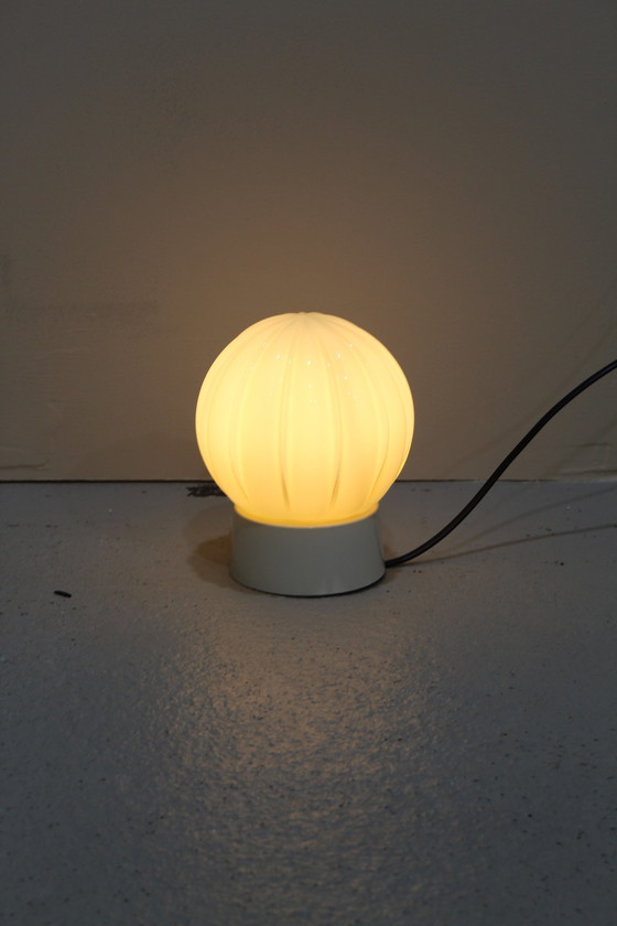 Image 1 of Vintage Thabur Plafondlamp, Plafonnière - Wit/Crème, Art Deco