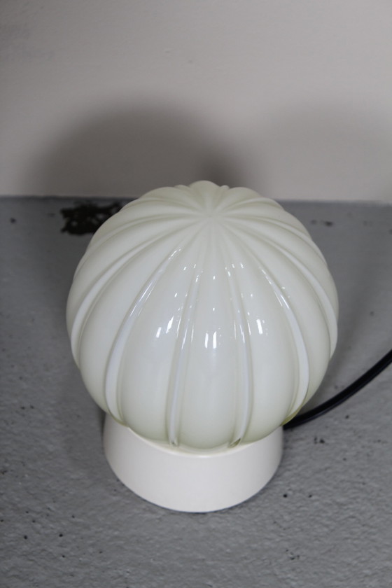 Image 1 of Vintage Thabur Plafondlamp, Plafonnière - Wit/Crème, Art Deco