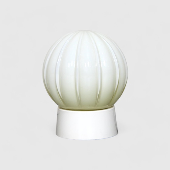 Image 1 of Vintage Thabur Plafondlamp, Plafonnière - Wit/Crème, Art Deco