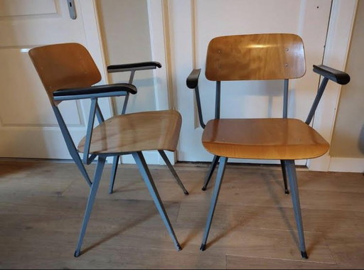 2 X Vintage Schoolstoelen Jaren 60