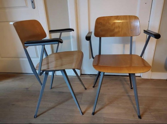 Image 1 of 2 X Vintage Schoolstoelen Jaren 60